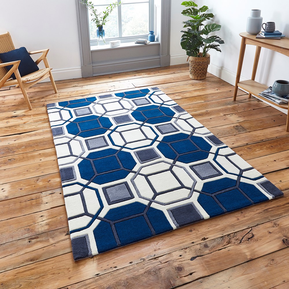 Hong Kong Rugs HK9238 in Ivory Navy